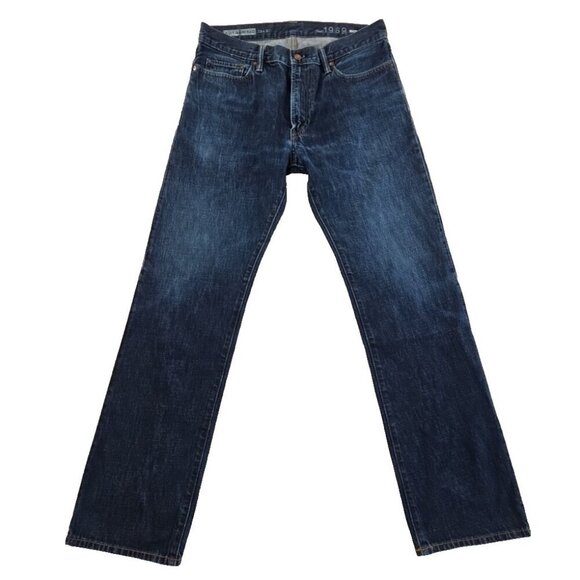 Gap 1969 Authentic Jeans Men 33x32 Medium Wash Blue Denim Straight Leg EUC - Picture 1 of 15